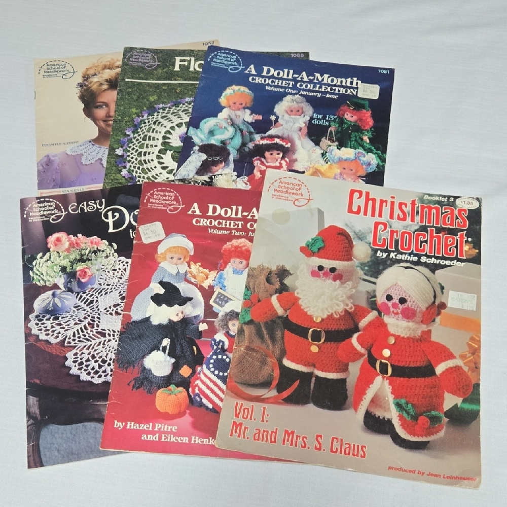 Vintage Crochet Pattern Book Collection American School Of Needlework